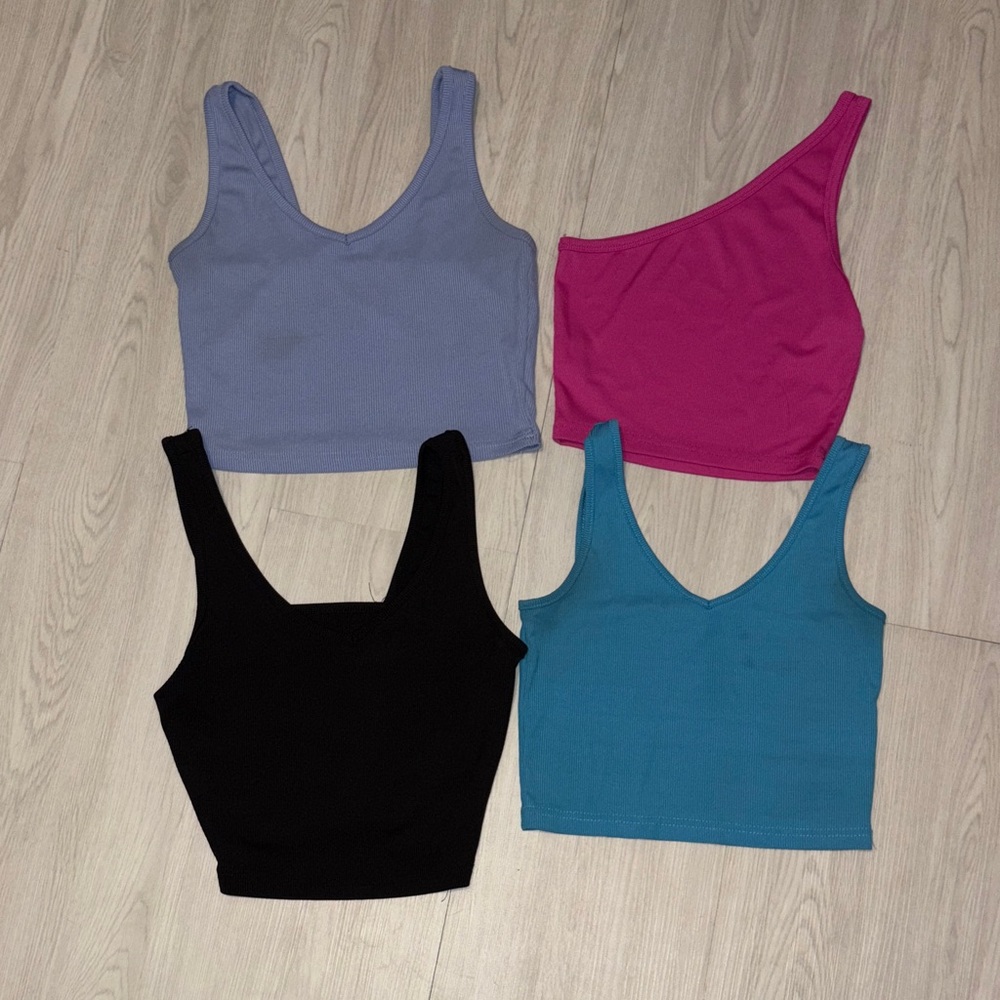 SHEIN Women's Tops Set - Black, Blue, Pink, Purple